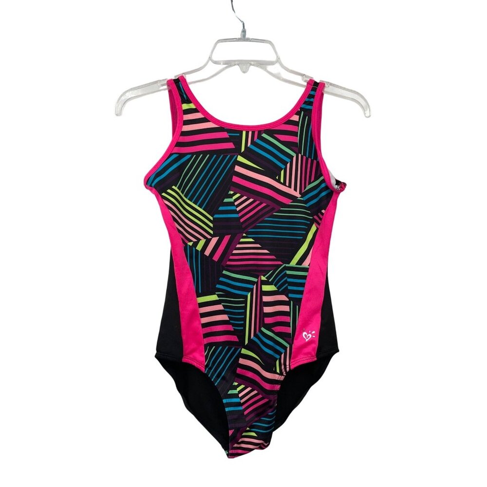Justice Active Leotard Girls 16 Used Colorful Sleeveless